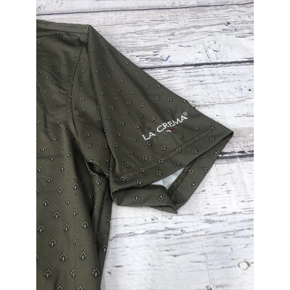 Straight Down Shirt M Performance Polo Golf All Over Print -Olive Green - Picture 2 of 12